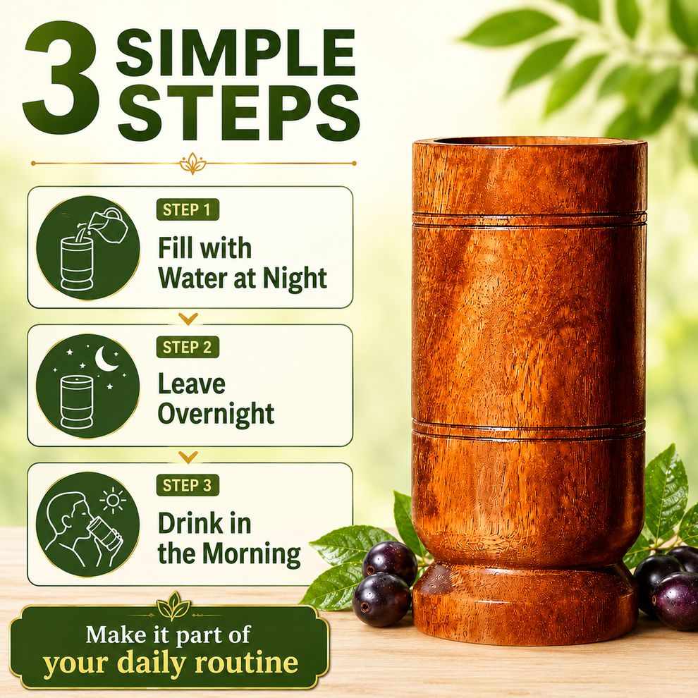 Wooden Water Glass (100% Ayurvedic)